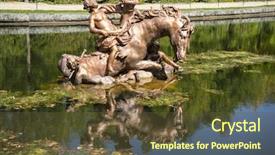  Presentation with golden palace - PPT theme consisting of golden fountains in segovia palace in spain bronze figures of mythological gods and classic background and a tawny brown colored foreground