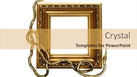  Presentation with new year - Cool new slide set with golden-frame-new-year-decorations backdrop and a yellow colored foreground