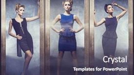  Presentation with golden frame on purple - Amazing slides having beautiful women in fashion dresses backdrop and a tawny brown colored foreground