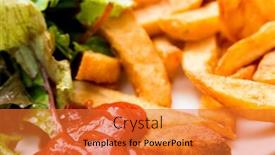  Presentation with french fries - Amazing slide set having golden-french-fries-potatoes-ready backdrop and a red colored foreground