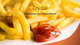  Presentation with french fries - Cool new theme with golden-french-fries-potatoes-ready backdrop and a yellow colored foreground