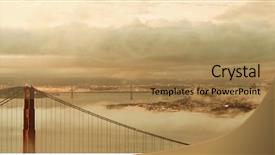  Presentation with san francisco - Cool new PPT layouts with golden gate bridge and fog backdrop and a coral colored foreground