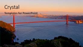  Presentation with san francisco - Cool new presentation design with golden gate bridge and san francisco at sunset backdrop and a lemonade colored foreground