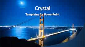  Presentation with san francisco - Colorful theme enhanced with golden gate bridge at night backdrop and a dark gray colored foreground