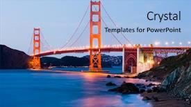  Presentation with bridge - Colorful slides enhanced with golden gate bridge at night backdrop and a light blue colored foreground