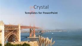  Presentation with san francisco - Slide set consisting of golden-gate-bridge-covered background and a light blue colored foreground