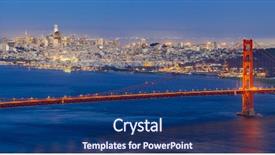  Presentation with san francisco chinatown - Presentation theme enhanced with golden gate bridge in san background and a ocean colored foreground