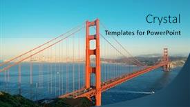  Presentation with san francisco - Presentation design consisting of golden gate bridge in san background and a teal colored foreground