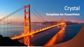  Presentation with san francisco - Beautiful presentation theme featuring golden gate bridge in san backdrop and a teal colored foreground