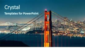  Presentation with san francisco - PPT theme consisting of golden gate bridge in san background and a ocean colored foreground