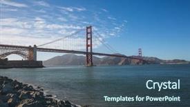  Presentation with san francisco chinatown - Amazing PPT theme having golden gate bridge in san backdrop and a ocean colored foreground