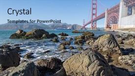  Presentation with san francisco chinatown - Audience pleasing PPT theme consisting of golden gate bridge in san backdrop and a light blue colored foreground