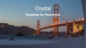  Presentation with san francisco - Presentation theme having golden gate bridge in san background and a teal colored foreground