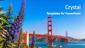  Presentation with san francisco - Slide set with golden gate bridge san francisco background and a gray colored foreground