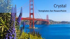  Presentation with san francisco - Presentation design enhanced with golden gate bridge san francisco background and a light blue colored foreground