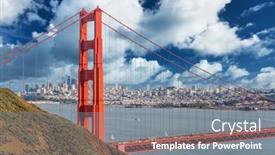 Presentation with san francisco - Beautiful presentation theme featuring golden-gate-bridge-san-francisco backdrop and a gray colored foreground