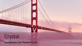  Presentation with san francisco - Colorful slide deck enhanced with golden gate bridge view backdrop and a coral colored foreground