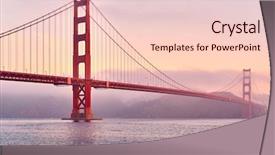  Presentation with san francisco - Audience pleasing theme consisting of golden gate bridge view backdrop and a lemonade colored foreground