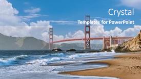  Presentation with san francisco - Presentation theme enhanced with golden-gate-bridge-view background and a teal colored foreground