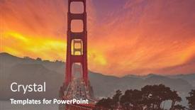 Presentation with overlook - Colorful presentation theme enhanced with golden-gate-bridge-view backdrop and a tawny brown colored foreground