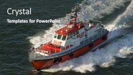  Presentation with coast guard - PPT theme with golden-gate-coast-guard-boat background and a dark gray colored foreground