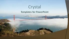  Presentation with fog - PPT layouts featuring golden gate in a fog background and a sky blue colored foreground