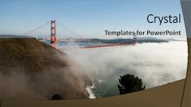  Presentation with fog - PPT layouts enhanced with golden gate in a fog background and a light blue colored foreground