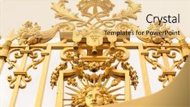  Presentation with golden palace - Amazing slide set having golden gate of the palace backdrop and a lemonade colored foreground