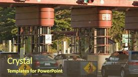  Presentation with san francisco - Amazing PPT theme having golden gate toll road close backdrop and a tawny brown colored foreground