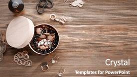  Presentation with jewelry - Slide deck enhanced with golden gem - jewelry accessories in box background and a coral colored foreground