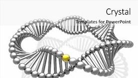  Presentation with gene - Audience pleasing PPT theme consisting of golden gene in dna backdrop and a white colored foreground