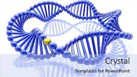  Presentation with gene - Cool new slide deck with golden gene in dna backdrop and a light blue colored foreground