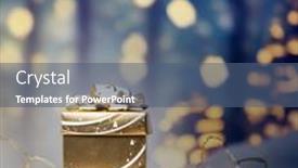  Presentation with golden lights - Slides consisting of golden-gift-box-and-holiday background and a ocean colored foreground