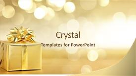  Presentation with abstract gold - Beautiful PPT theme featuring golden gift box on abstract backdrop and a cream colored foreground