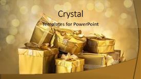  Presentation with blurred bokeh - Cool new theme with golden gift boxes backdrop and a yellow colored foreground