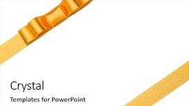  Presentation with gift ribbon - Presentation design having golden gift ribbon and bow background and a white colored foreground