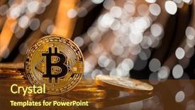  Presentation with abstract gold - Audience pleasing slide set consisting of golden globe - bitcoin gold coin with defocused backdrop and a tawny brown colored foreground