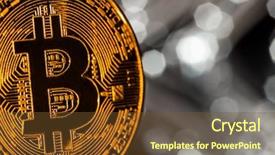  Presentation with abstract gold - Amazing PPT layouts having golden globe - bitcoin gold coins with defocused backdrop and a tawny brown colored foreground