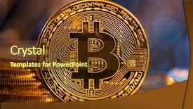  Presentation with abstract gold - Audience pleasing PPT layouts consisting of golden globe - bitcoin gold coins with defocused backdrop and a tawny brown colored foreground