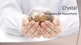  Presentation with crystal ball - Theme featuring golden globe - crystal ball with money background and a sky blue colored foreground