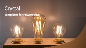  Presentation with light bulb - Amazing PPT layouts having golden globe - edison light bulb on port backdrop and a violet colored foreground