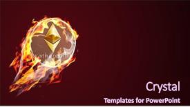  Presentation with fire - Beautiful presentation design featuring golden globe - etherium on fire flaming eth backdrop and a wine colored foreground