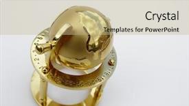  Presentation with white gold wedding - Colorful PPT theme enhanced with golden globe isolated on white backdrop and a  colored foreground