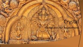  Presentation with nepal - Slides featuring golden goddess taleju on temple background and a  colored foreground
