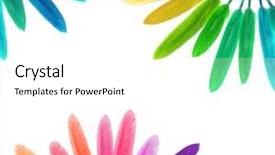  Presentation with rainbow - Amazing slide deck having golden goose - colored feathers on a white backdrop and a white colored foreground