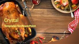  Presentation with thyme - Slide deck enhanced with golden goose - roast christmas duck with thyme background and a red colored foreground