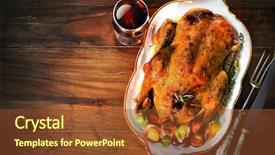  Presentation with duck - Cool new PPT theme with golden goose - roast christmas duck with thyme backdrop and a tawny brown colored foreground