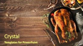  Presentation with golden christmas - Slide set featuring golden goose - roast christmas duck with thyme background and a tawny brown colored foreground