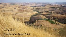  Presentation with land - Presentation consisting of golden-grass-and-fields-farm background and a yellow colored foreground