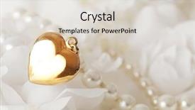  Presentation with golden wedding - Amazing slide deck having golden heart and pearls backdrop and a lemonade colored foreground